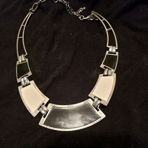 Black-and-white choker style necklace approximately 20" long